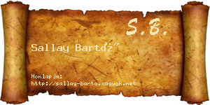 Sallay Bartó névjegykártya
